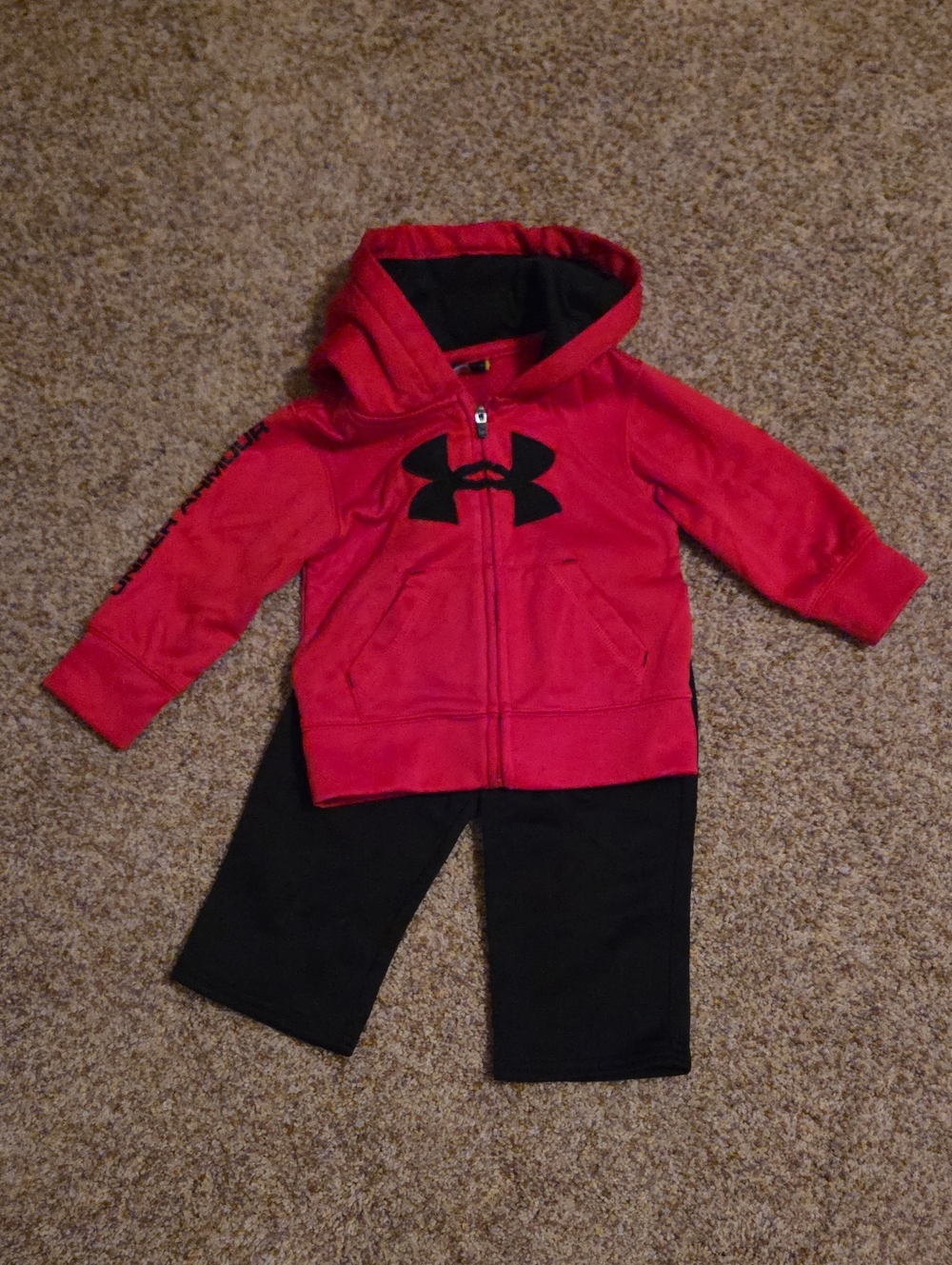 Under Armour Red And Black Track Suit Matching Set Toddler